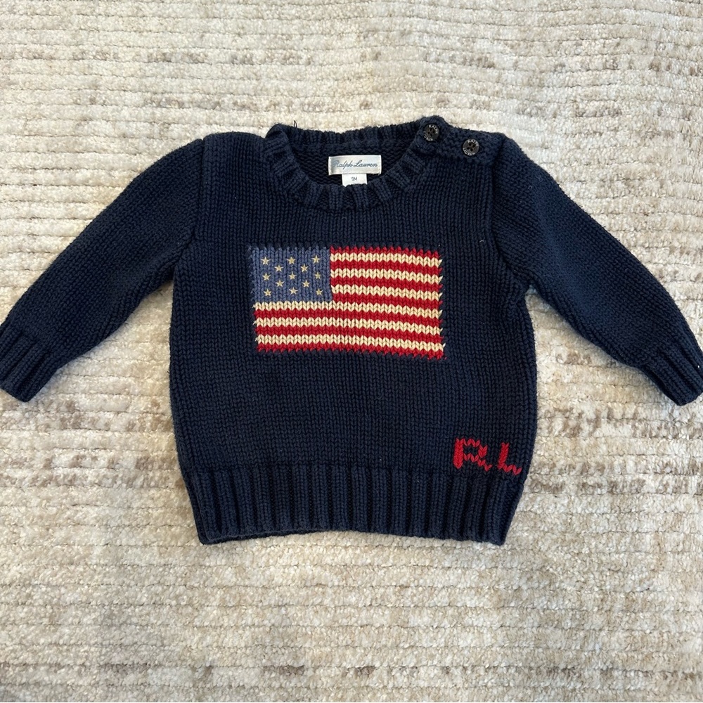 Ralph Lauren long sleeve American flag sweater